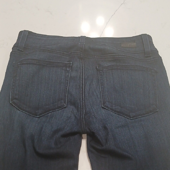 Womens Blue Denim Jeans By Paige, Sz 27, Straight Cut , Long Leg, Stretch - Picture 10 of 15